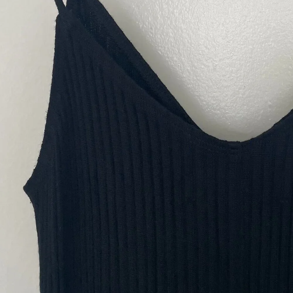 Reformation Ribbed Button Down Knit Midi Casey Dress in black - Picture 12 of 13